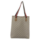 GUCCI GG Plus Supreme Tote Bag PVC Beige Gold Auth 185107-2