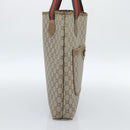 GUCCI GG Plus Supreme Tote Bag PVC Beige Gold Auth 185107-3