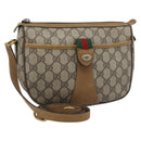 GUCCI GG Supreme Web Sherry Line Bag PVC Beige Gold 89 02 032 Auth 185108-1