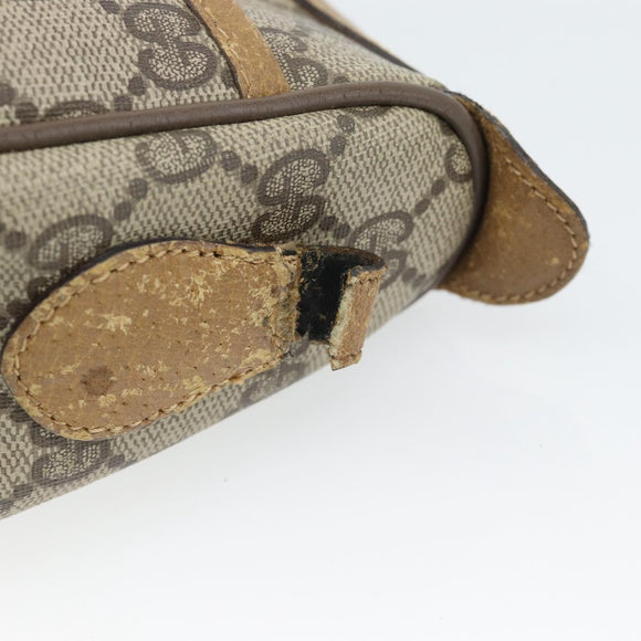 GUCCI GG Supreme Web Sherry Line Bag PVC Beige Gold 89 02 032 Auth 185108