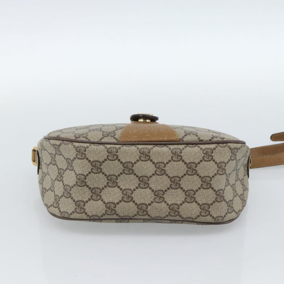 GUCCI GG Supreme Web Sherry Line Bag PVC Beige Gold 89 02 032 Auth 185108
