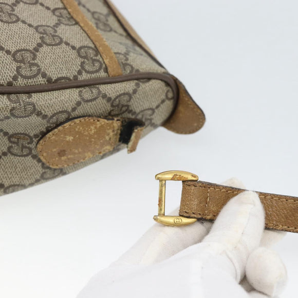 GUCCI GG Supreme Web Sherry Line Bag PVC Beige Gold 89 02 032 Auth 185108