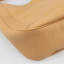 LOEWE Shoulder Bag Leather Beige Gold Auth 185109V-14