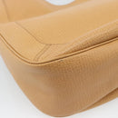 LOEWE Shoulder Bag Leather Beige Gold Auth 185109V-16