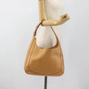 LOEWE Shoulder Bag Leather Beige Gold Auth 185109V-22