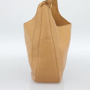 LOEWE Shoulder Bag Leather Beige Gold Auth 185109V-3