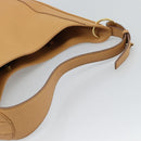 LOEWE Shoulder Bag Leather Beige Gold Auth 185109V-7