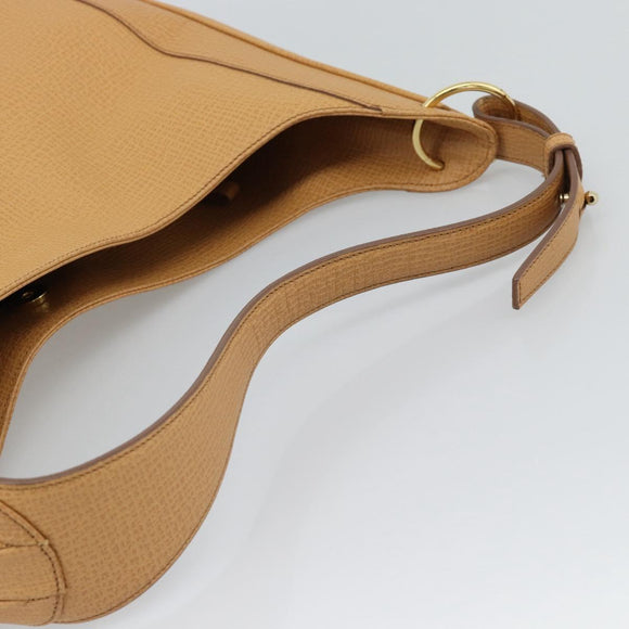 LOEWE Shoulder Bag Leather Beige Gold Auth 185109V
