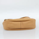 LOEWE Shoulder Bag Leather Beige Gold Auth 185109V-5
