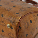 MCM Vicetos Logogram Hand Bag PVC Leather Brown Gold Auth 185111-10
