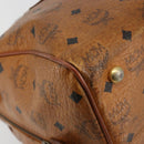 MCM Vicetos Logogram Hand Bag PVC Leather Brown Gold Auth 185111-11