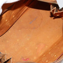 MCM Vicetos Logogram Hand Bag PVC Leather Brown Gold Auth 185111-17