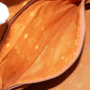 MCM Vicetos Logogram Hand Bag PVC Leather Brown Gold Auth 185111-21