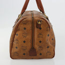 MCM Vicetos Logogram Hand Bag PVC Leather Brown Gold Auth 185111-5