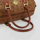 MCM Vicetos Logogram Hand Bag PVC Leather Brown Gold Auth 185111-7