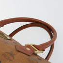 MCM Vicetos Logogram Hand Bag PVC Leather Brown Gold Auth 185111-8