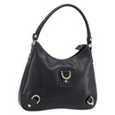 GUCCI Abbey Shoulder Bag Leather Navy Gold 130738 Auth 185114V-1