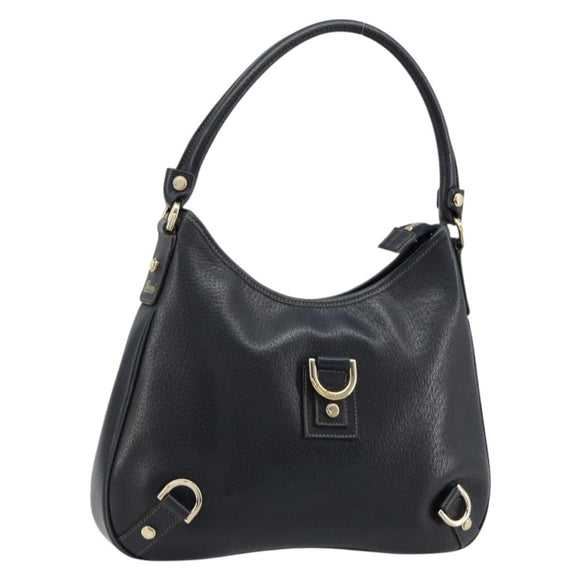 GUCCI Abbey Shoulder Bag Leather Navy Gold 130738 Auth 185114V