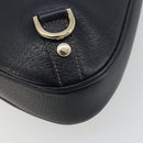 GUCCI Abbey Shoulder Bag Leather Navy Gold 130738 Auth 185114V-16