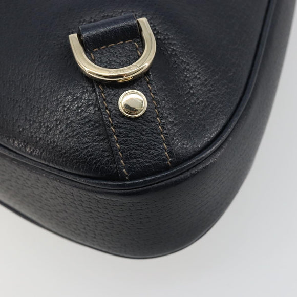 GUCCI Abbey Shoulder Bag Leather Navy Gold 130738 Auth 185114V