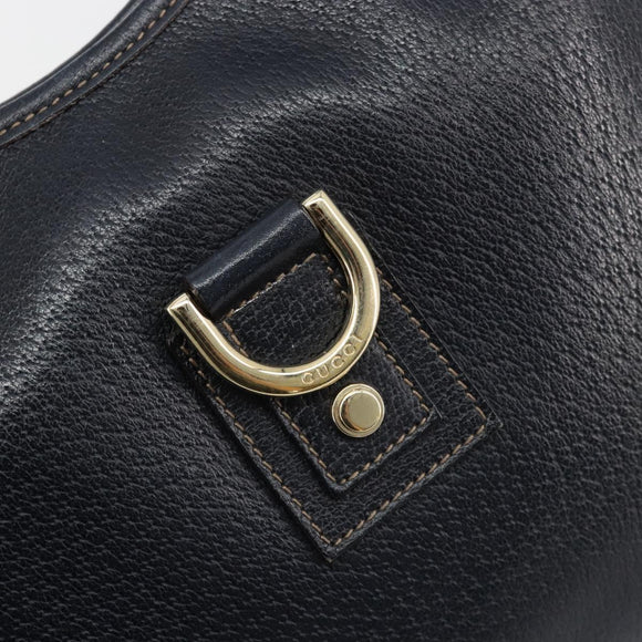 GUCCI Abbey Shoulder Bag Leather Navy Gold 130738 Auth 185114V