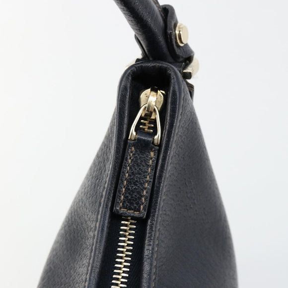 GUCCI Abbey Shoulder Bag Leather Navy Gold 130738 Auth 185114V