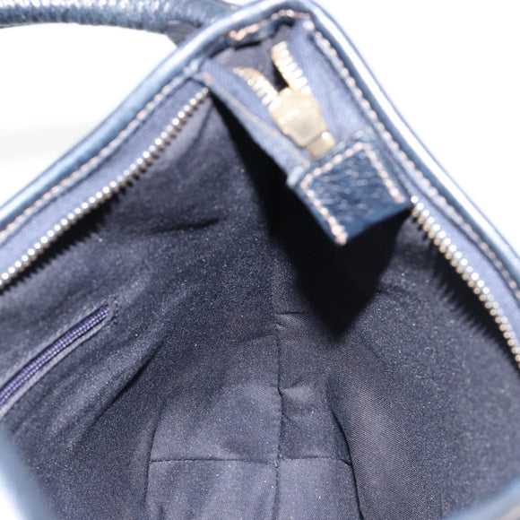 GUCCI Abbey Shoulder Bag Leather Navy Gold 130738 Auth 185114V
