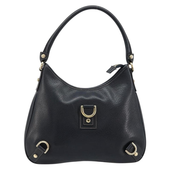 GUCCI Abbey Shoulder Bag Leather Navy Gold 130738 Auth 185114V