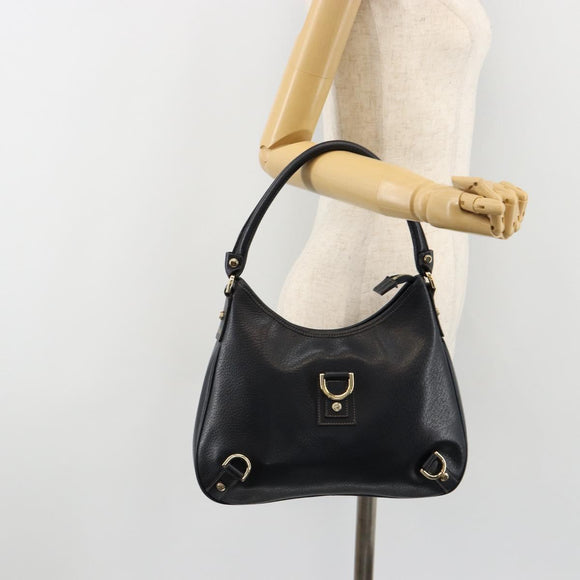 GUCCI Abbey Shoulder Bag Leather Navy Gold 130738 Auth 185114V