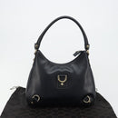 GUCCI Abbey Shoulder Bag Leather Navy Gold 130738 Auth 185114V-12
