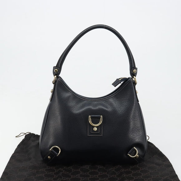 GUCCI Abbey Shoulder Bag Leather Navy Gold 130738 Auth 185114V