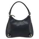 GUCCI Abbey Shoulder Bag Leather Navy Gold 130738 Auth 185114V-2