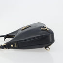 GUCCI Abbey Shoulder Bag Leather Navy Gold 130738 Auth 185114V-4