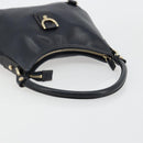 GUCCI Abbey Shoulder Bag Leather Navy Gold 130738 Auth 185114V-7