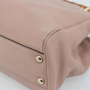 GUCCI Bamboo Hand Bag Leather Beige Gold 336032 Auth 185115A-12