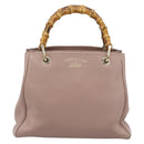 GUCCI Bamboo Hand Bag Leather Beige Gold 336032 Auth 185115A-2