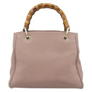 GUCCI Bamboo Hand Bag Leather Beige Gold 336032 Auth 185115A-3