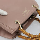 GUCCI Bamboo Hand Bag Leather Beige Gold 336032 Auth 185115A-6