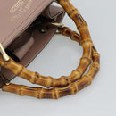 GUCCI Bamboo Hand Bag Leather Beige Gold 336032 Auth 185115A-7