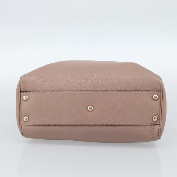 GUCCI Bamboo Hand Bag Leather Beige Gold 336032 Auth 185115A