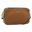Miu Miu Shoulder Bag Leather Brown Gold Auth 185116A-1