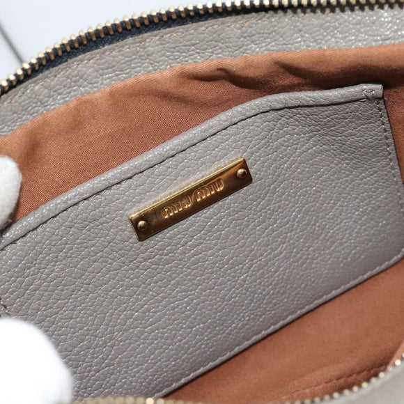 Miu Miu Shoulder Bag Leather Brown Gold Auth 185116A
