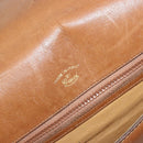 GUCCI Web Sherry Line Shoulder Bag Leather Brown Gold Auth 185117-17