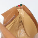GUCCI Web Sherry Line Shoulder Bag Leather Brown Gold Auth 185117-20