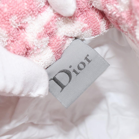Christian Dior Trotter Canvas Pouch Pile Pink Auth 185119