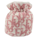 Christian Dior Trotter Canvas Pouch Pile Pink Auth 185119-2