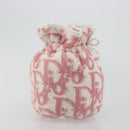 Christian Dior Trotter Canvas Pouch Pile Pink Auth 185119-4