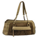 CARTIER Ladonia Chain Tote Bag Suede Gold Auth 185121A-1