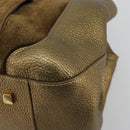 CARTIER Ladonia Chain Tote Bag Suede Gold Auth 185121A-10