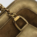 CARTIER Ladonia Chain Tote Bag Suede Gold Auth 185121A-14